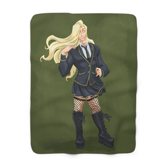 Cassandra Featherstone x Phantom Dame 'Xerxes' (Discordia University) Sherpa Fleece Blanket