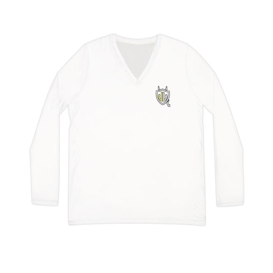 Cassandra Featherstone x Phantom Dame 'Oriel' (Discordia University) Women's Long Sleeve V-neck Shirt (AOP)