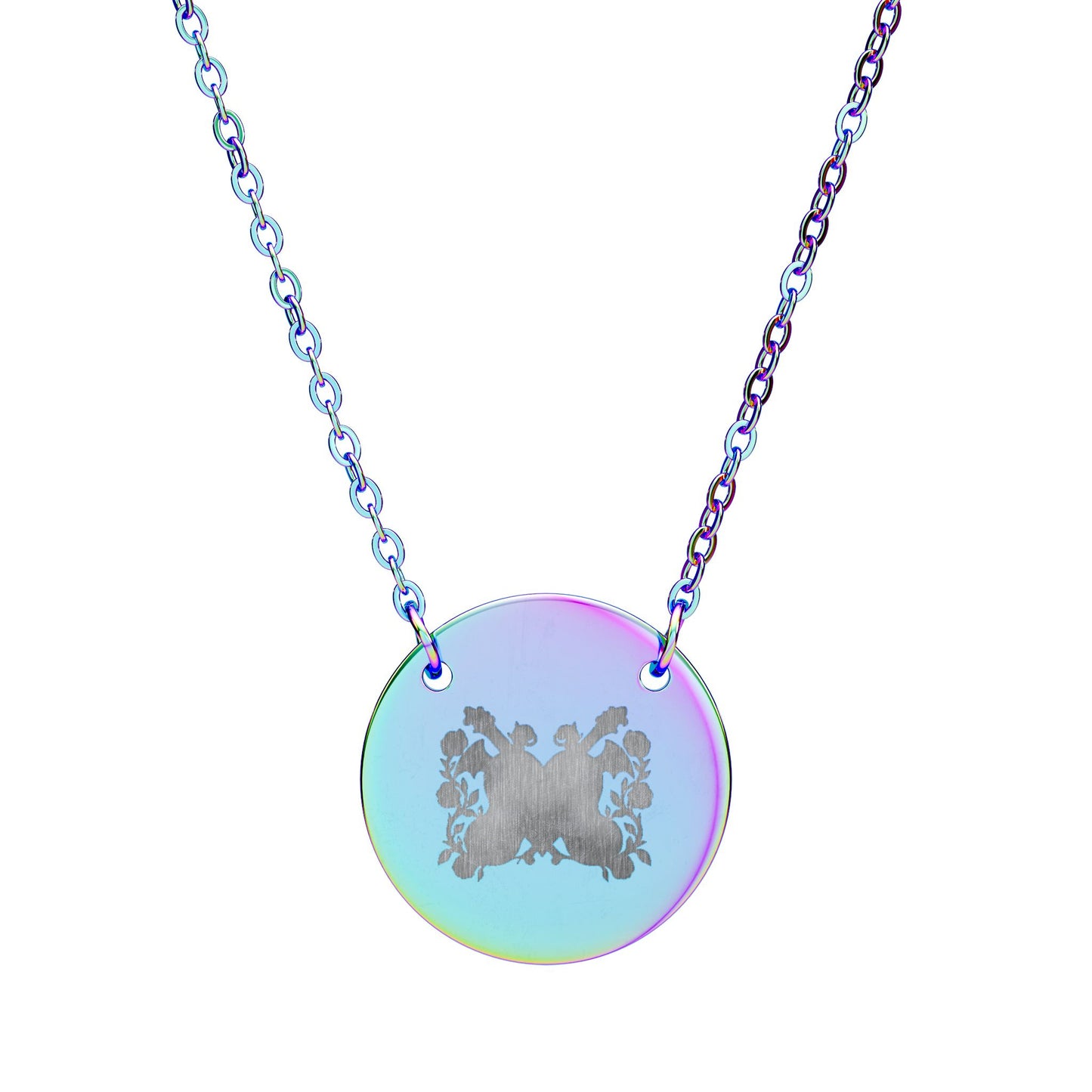 Darkness Falls Logo Circle Necklace Engraved