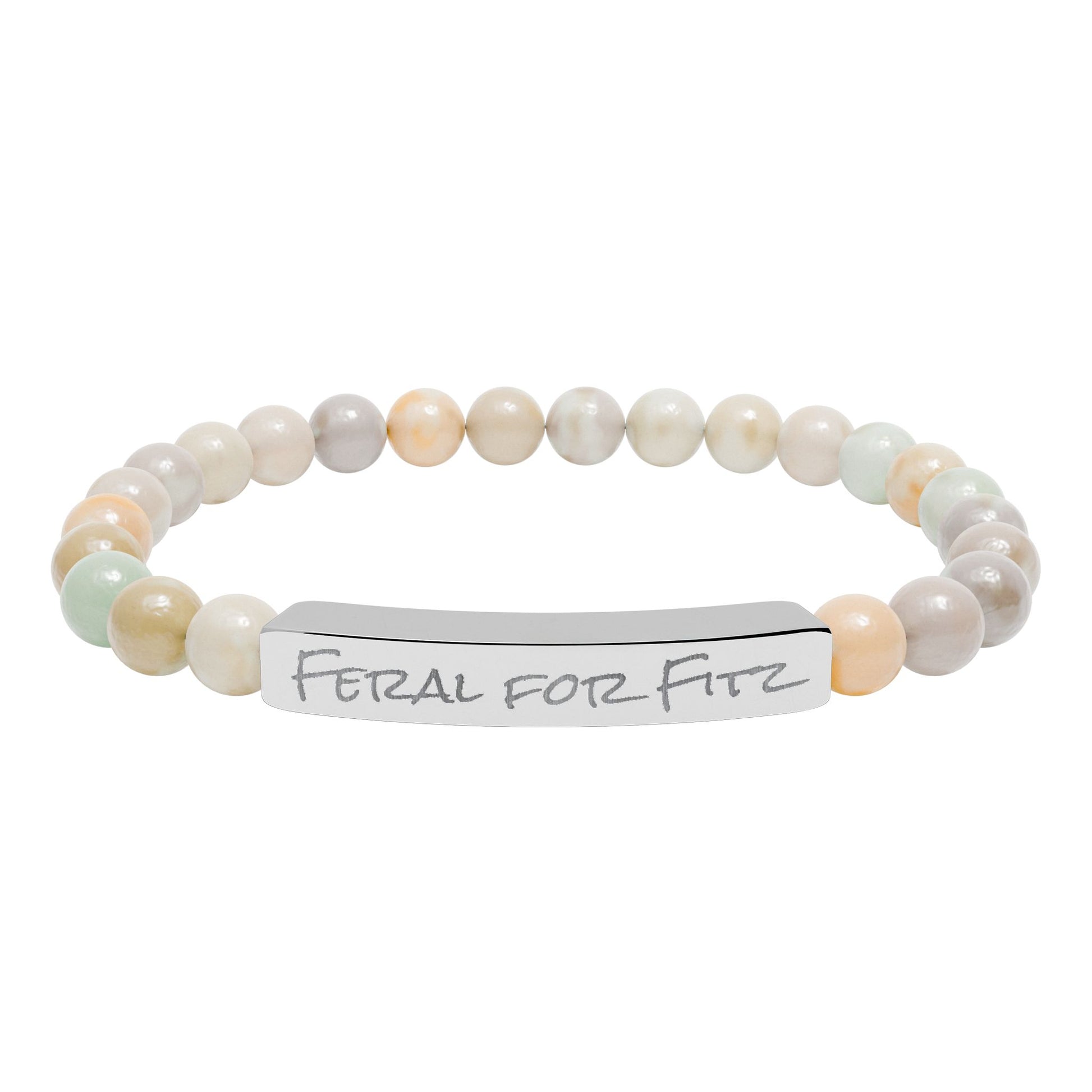 Feral for Fitz AAC Natural Stone Stretch Bracelet Engraving