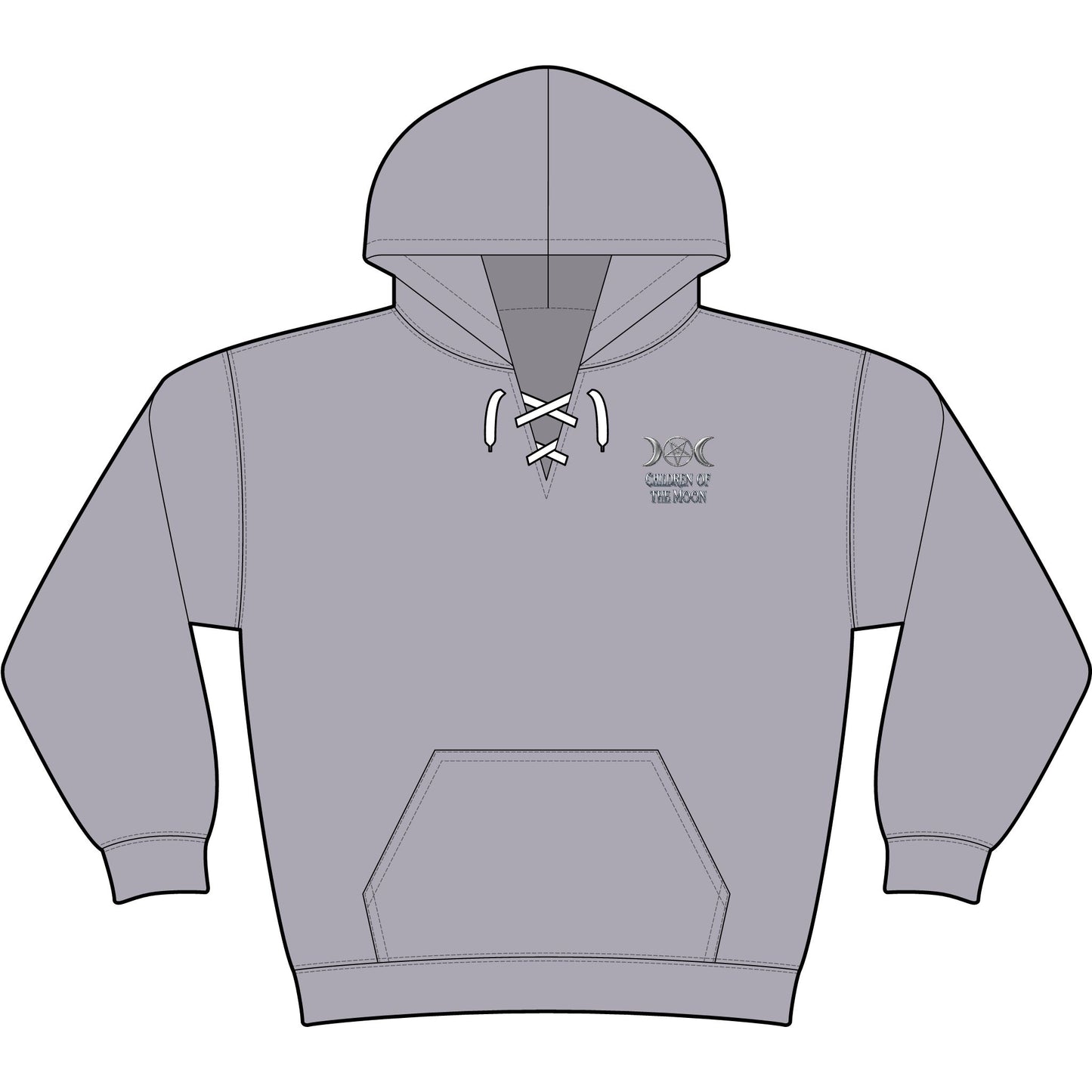 Darkness Falls COM Lace Up Pullover Hooded Sweatshirt