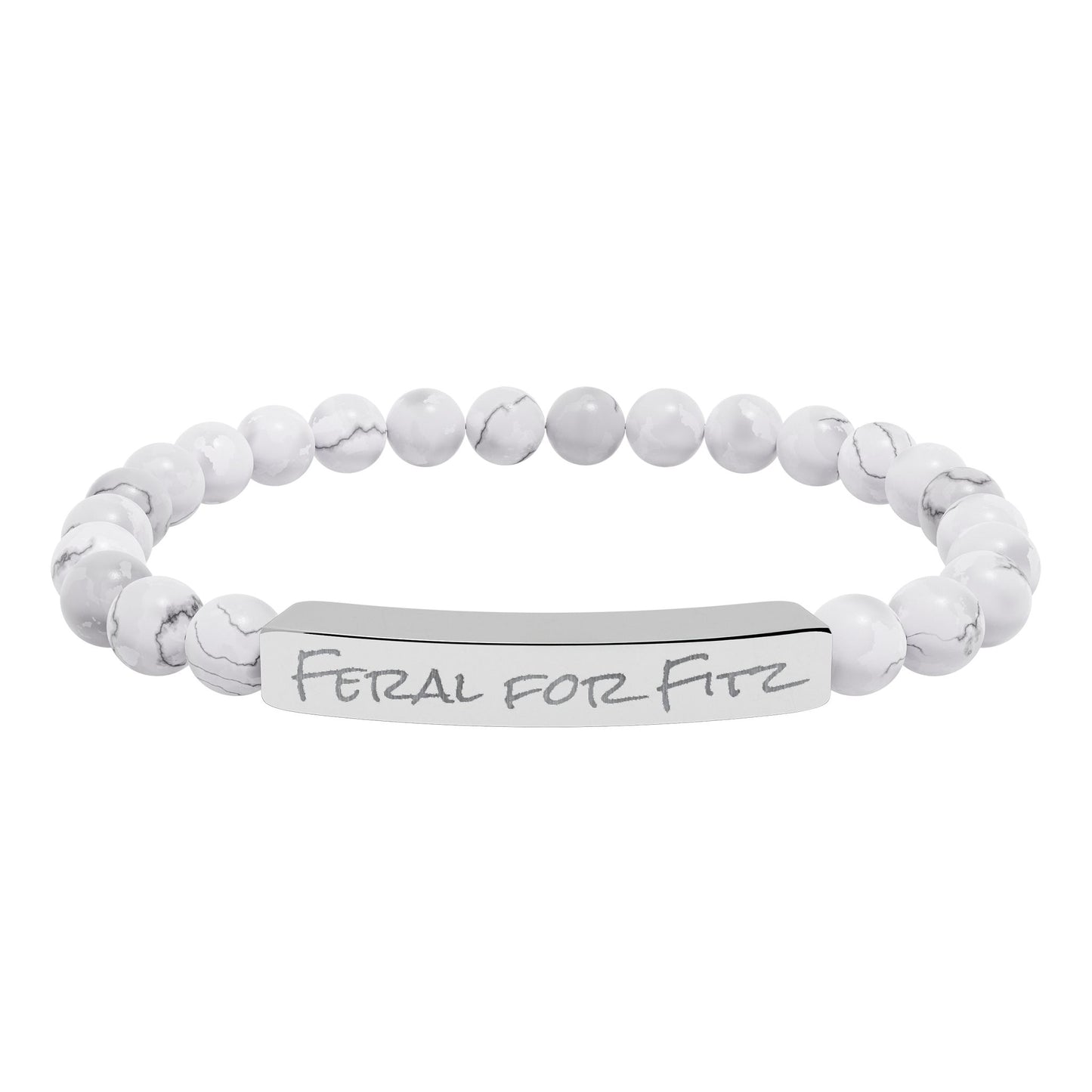 Feral for Fitz AAC Natural Stone Stretch Bracelet Engraving