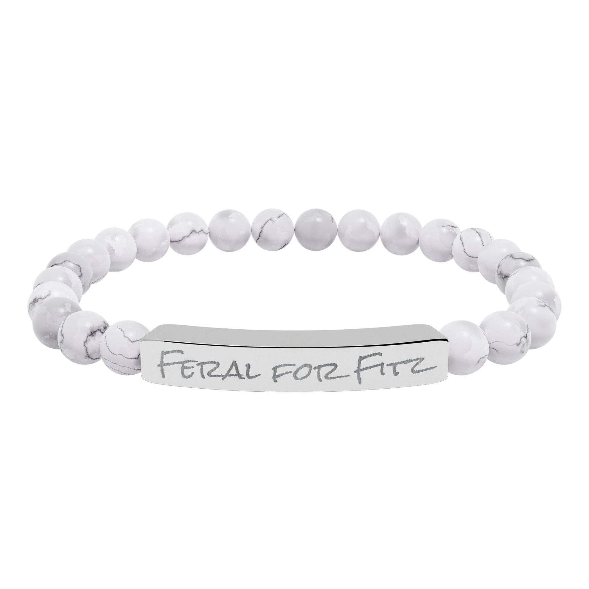 Feral for Fitz AAC Natural Stone Stretch Bracelet Engraving