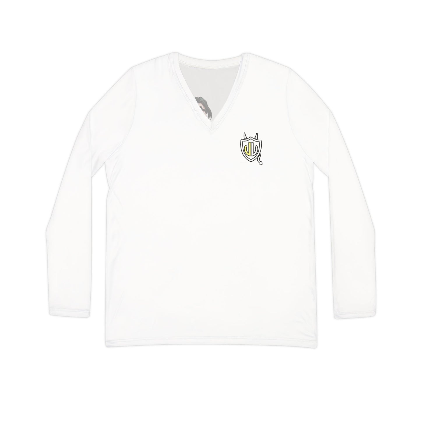 Cassandra Featherstone x Phantom Dame 'Jasper' (Discordia University) Women's Long Sleeve V-neck Shirt (AOP)