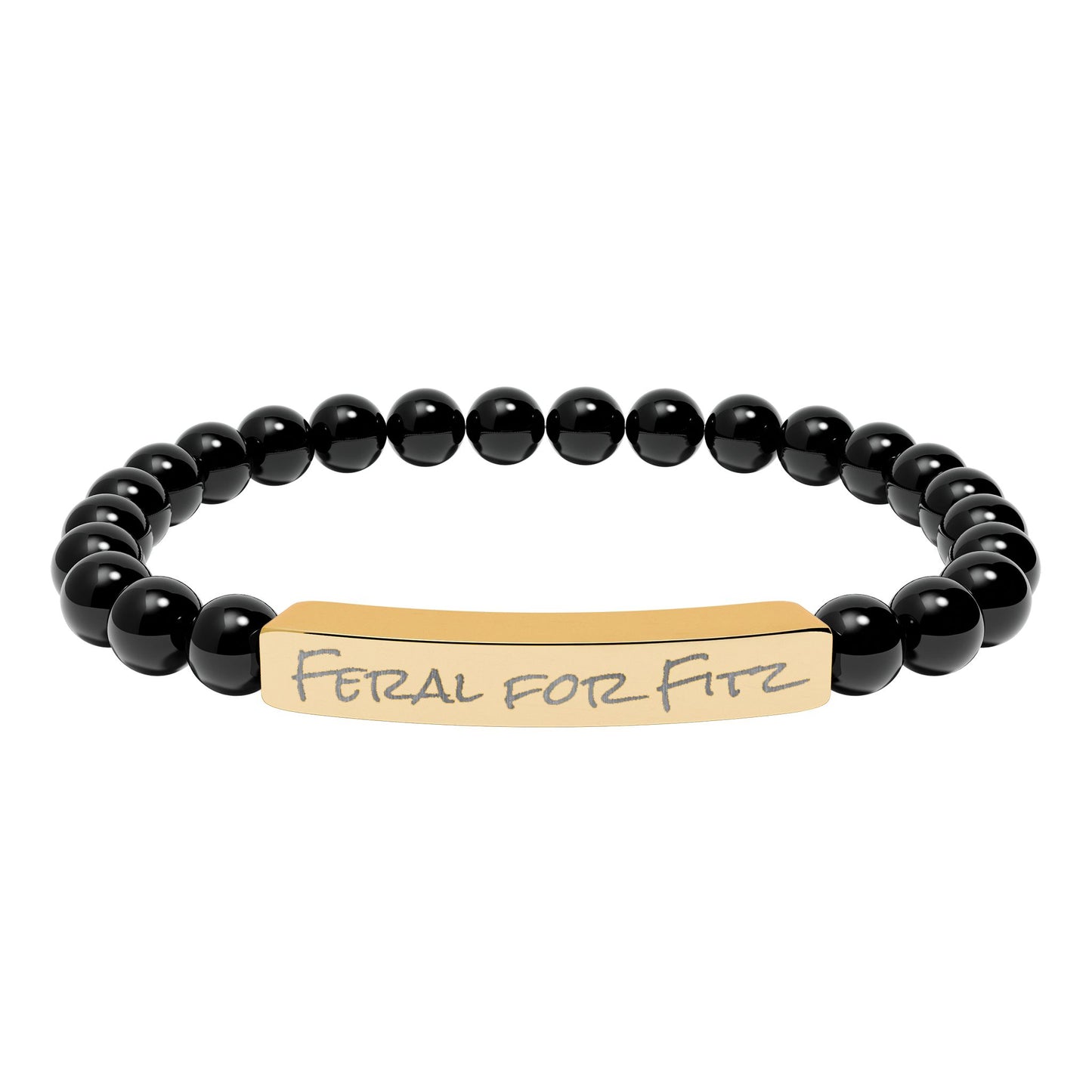 Feral for Fitz AAC Natural Stone Stretch Bracelet Engraving