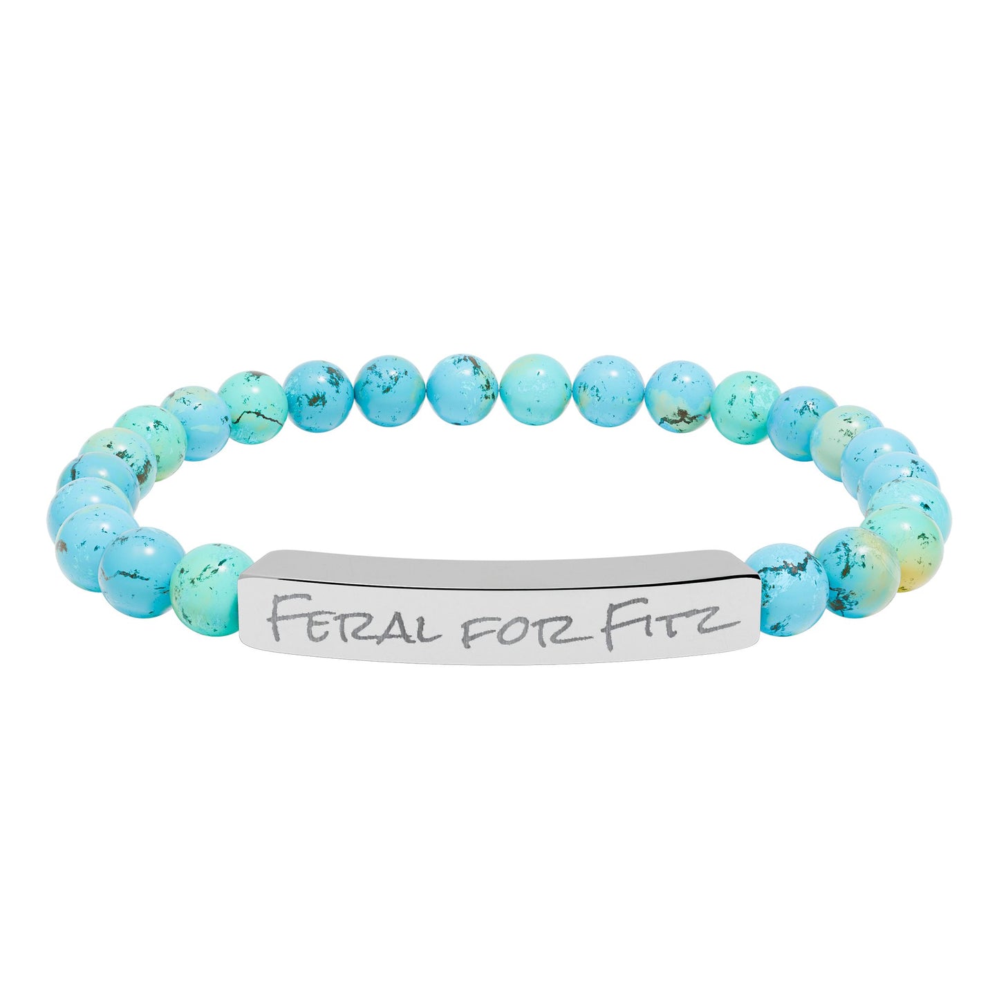 Feral for Fitz AAC Natural Stone Stretch Bracelet Engraving