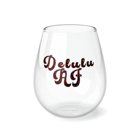 Fitz's Delulu AF Stemless Wine Glass, 11.75oz