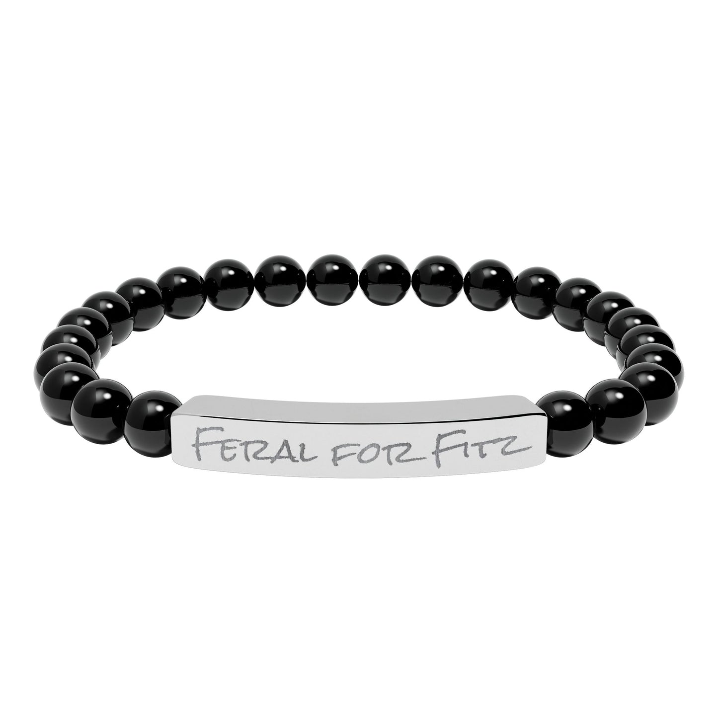 Feral for Fitz AAC Natural Stone Stretch Bracelet Engraving