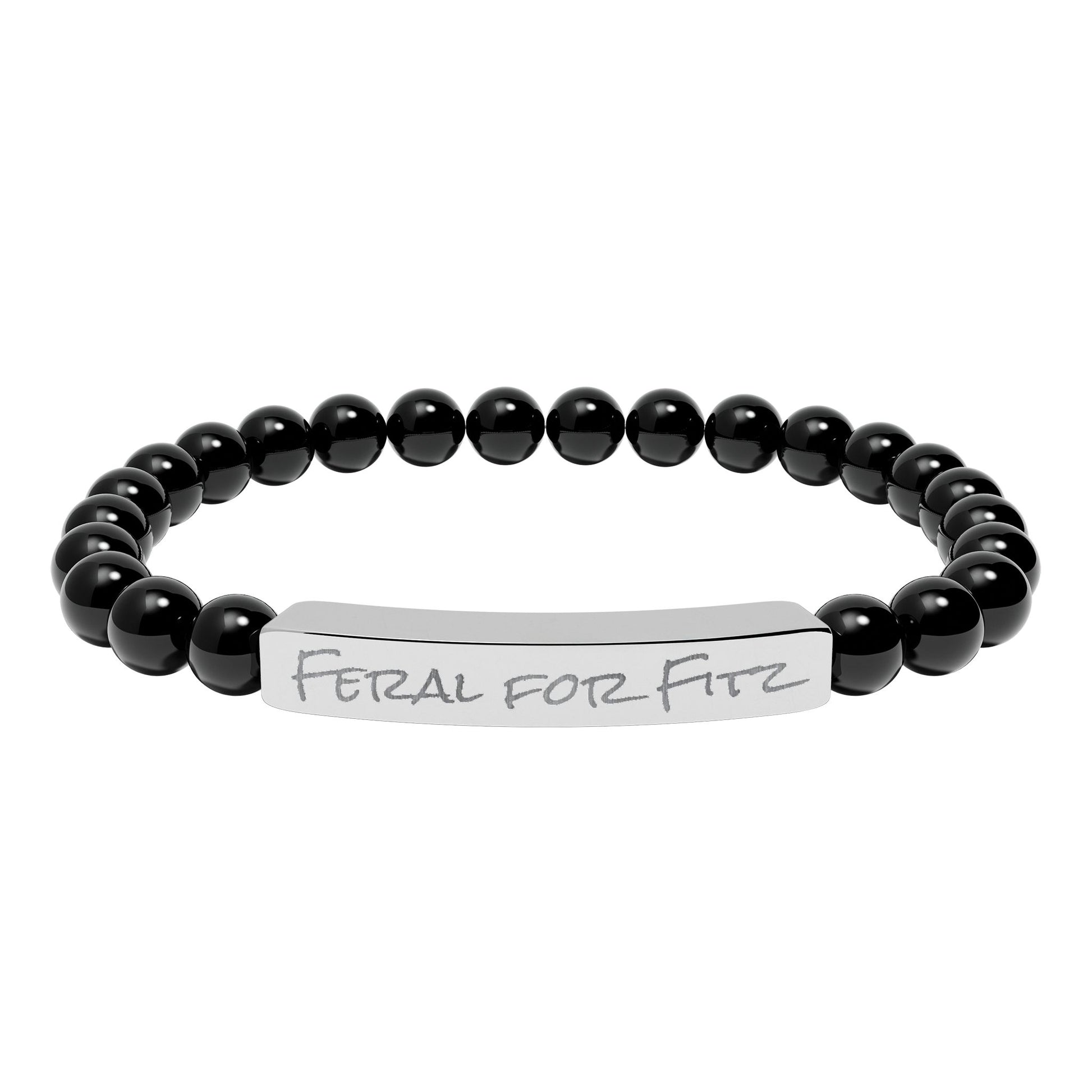 Feral for Fitz AAC Natural Stone Stretch Bracelet Engraving