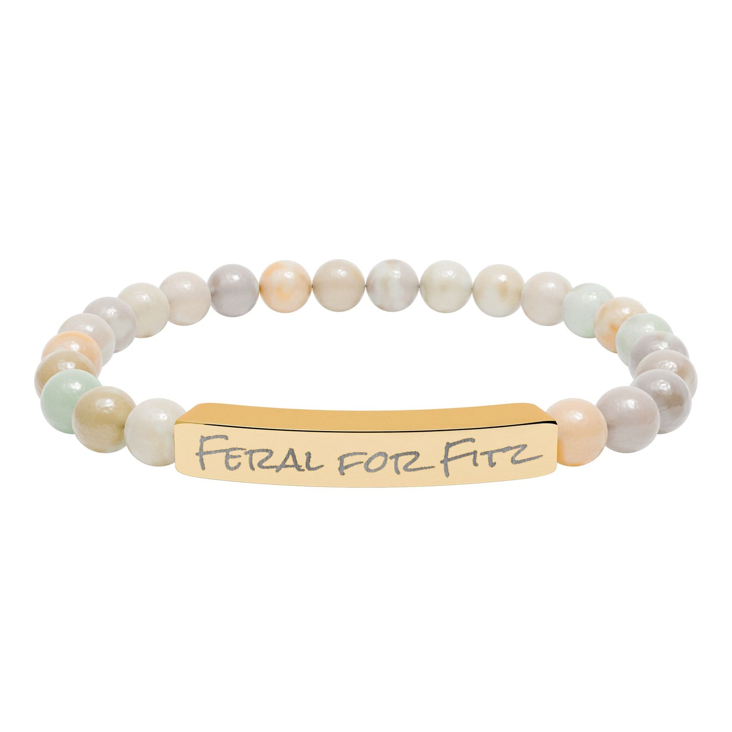 Feral for Fitz AAC Natural Stone Stretch Bracelet Engraving