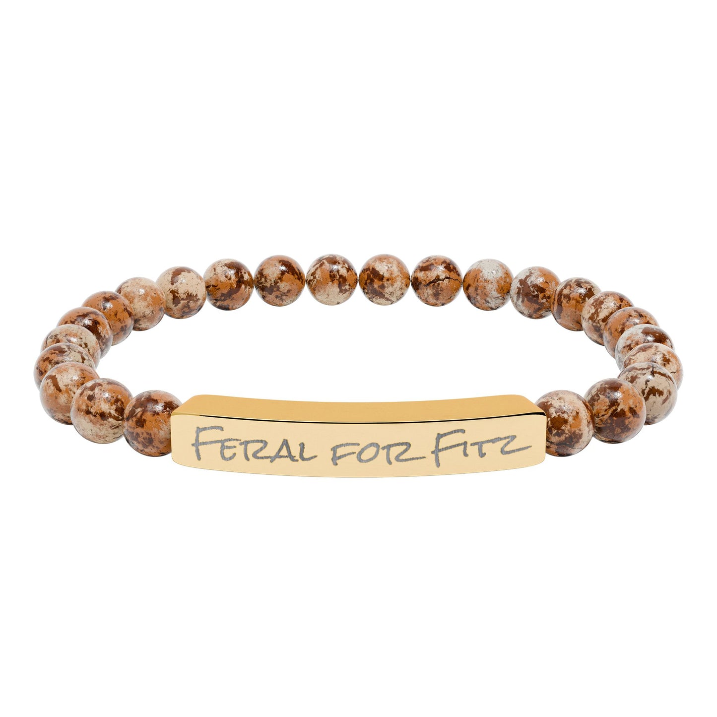 Feral for Fitz AAC Natural Stone Stretch Bracelet Engraving
