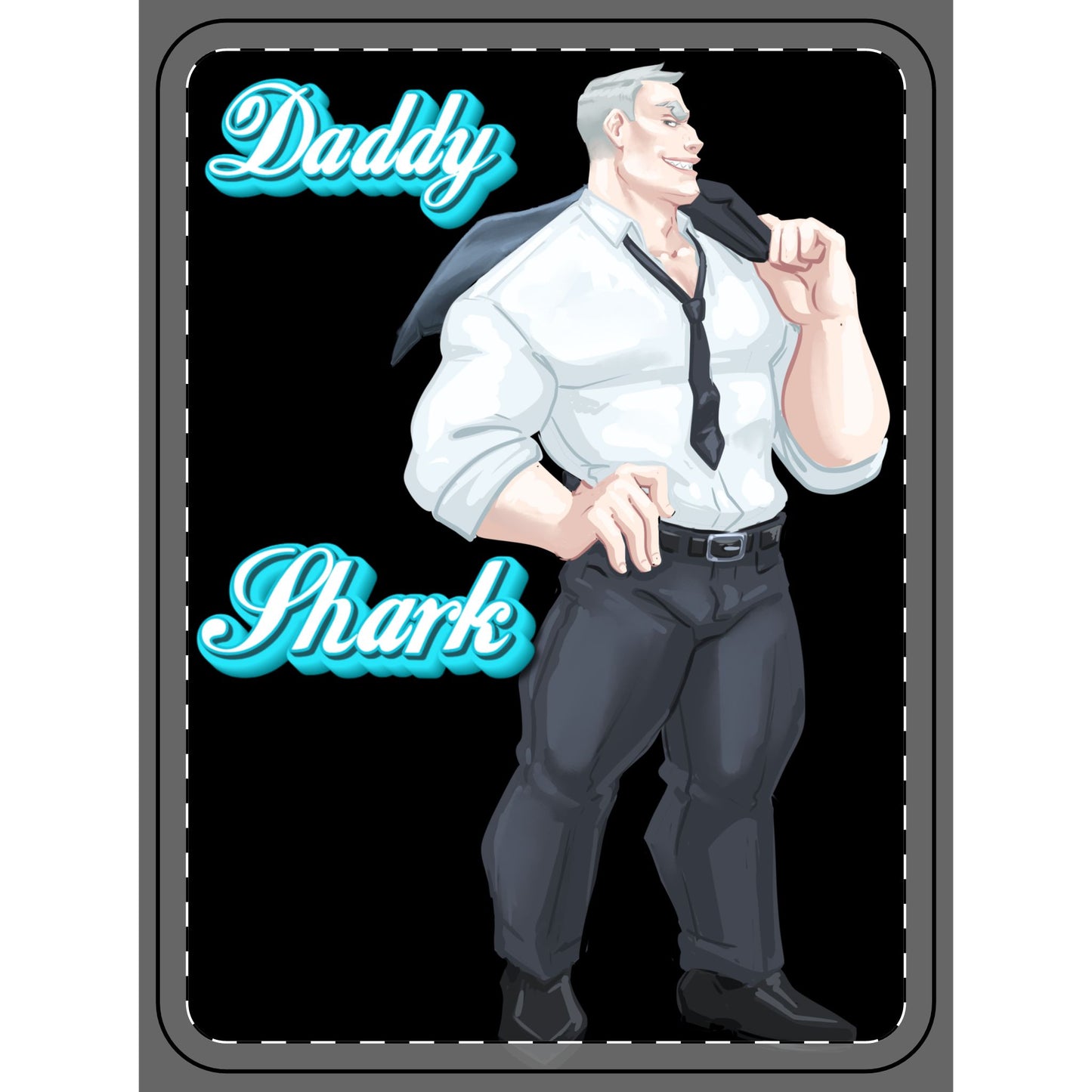 Daddy Shark (Discordia University) Kindle Case This Kindle case features a sleek Saffiano leatherette texture that delivers both elegance and durability. The front cover offers a smooth, bright white surface with a satin finish, and the textured black Saf