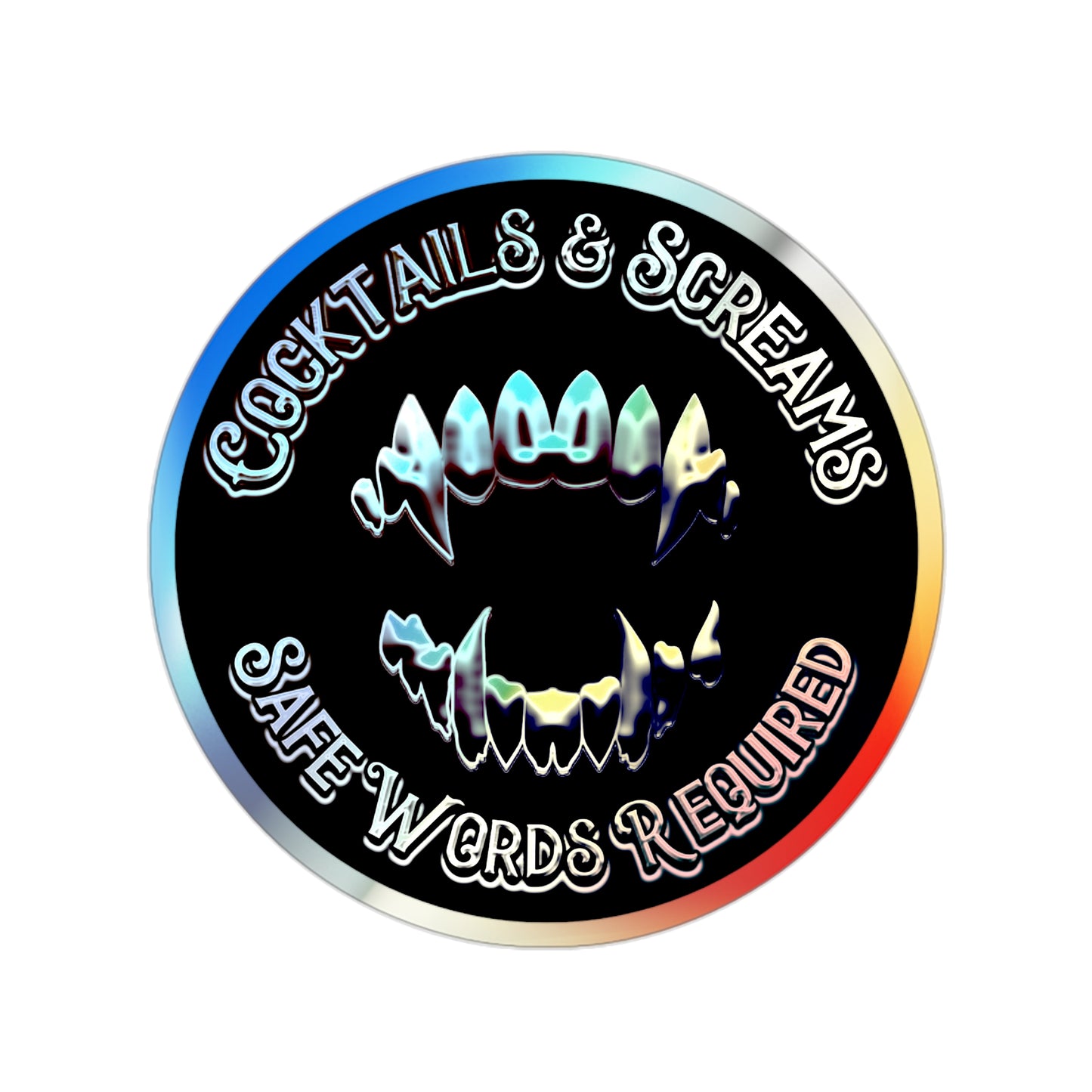 Cocktails & Screams Holographic Die-cut Stickers