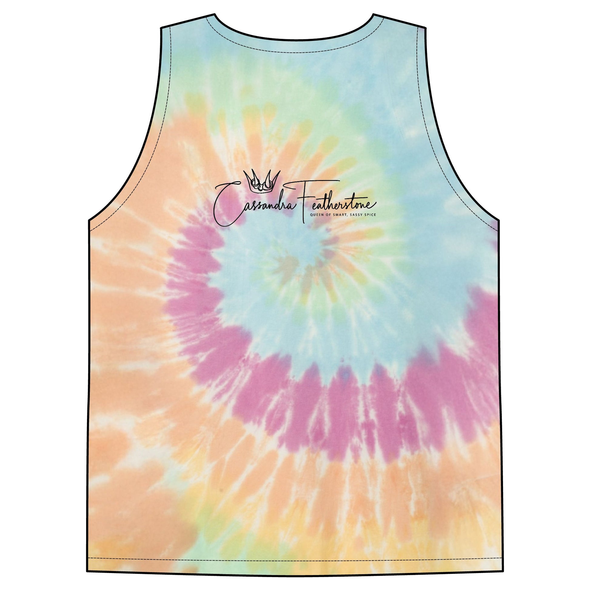 Thick Thighs WhyChoose Vibes Unisex Tie-Dye Tank Top in vibrant pink, blue, and yellow colors with a unique spiral design. Thick Thighs WhyChoose Vibes Unisex Tie-Dye Tank Top in vibrant pink, blue, and yellow colors with a unique spiral design.