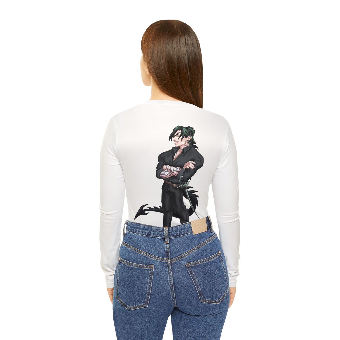 Cassandra Featherstone x Phantom Dame 'Jasper' (Discordia University) Women's Long Sleeve V-neck Shirt (AOP)