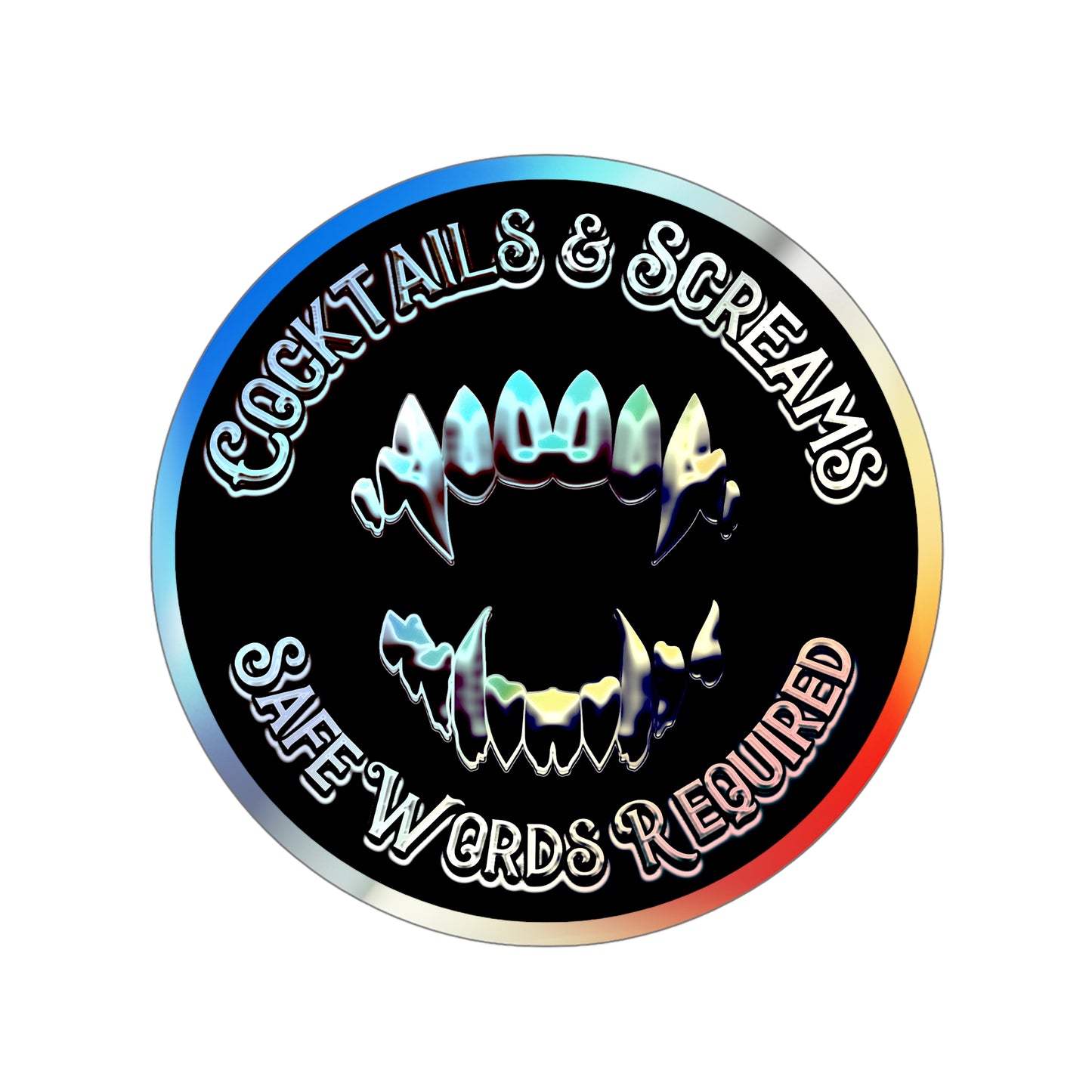 Cocktails & Screams Holographic Die-cut Stickers