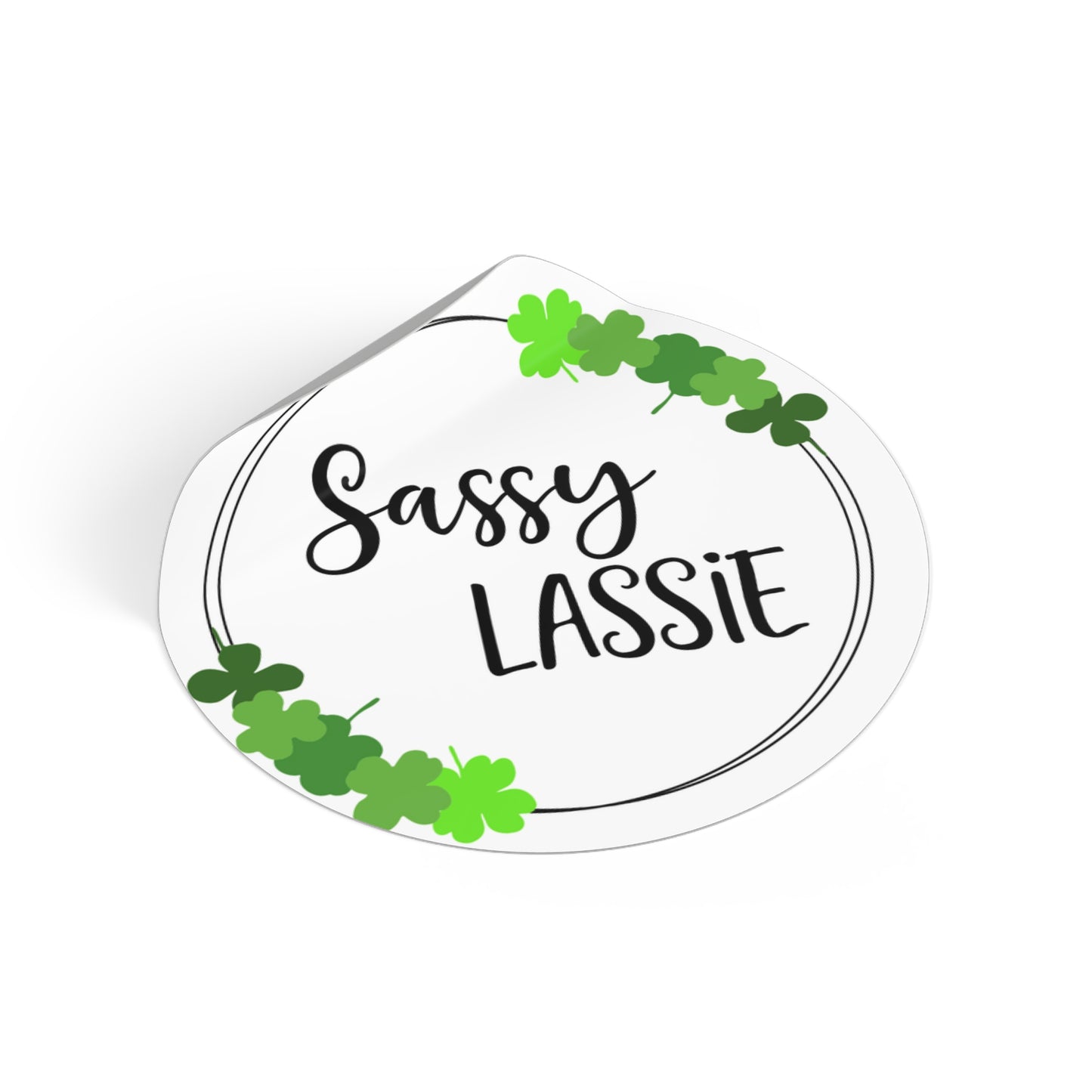 Sassy Lassie Round Vinyl Stickers