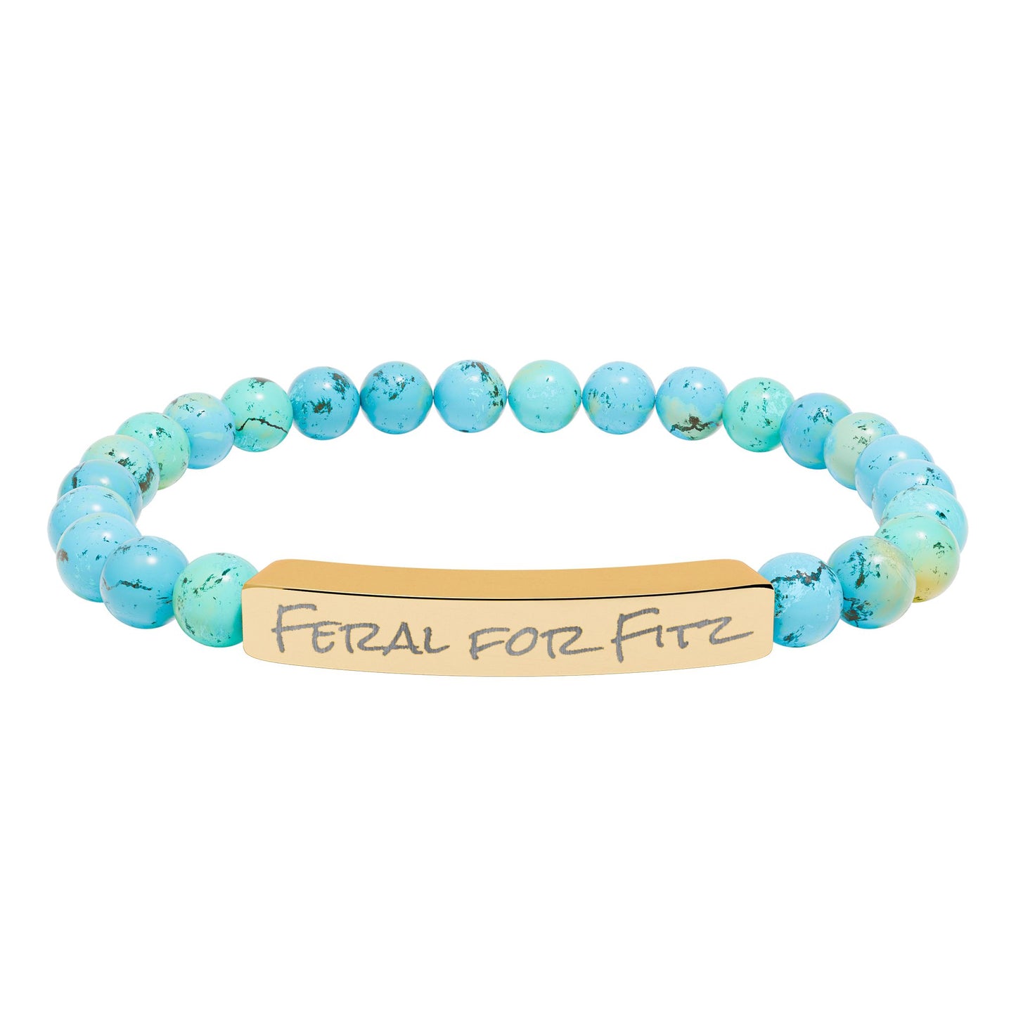 Feral for Fitz AAC Natural Stone Stretch Bracelet Engraving