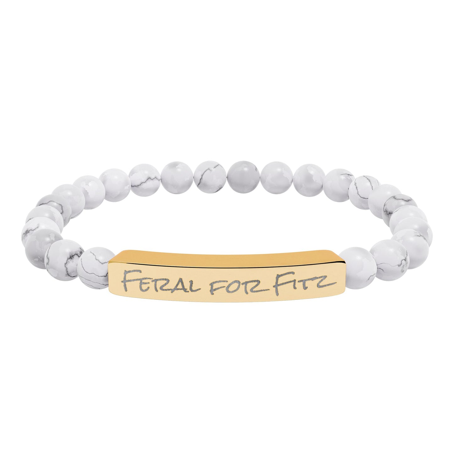 Feral for Fitz AAC Natural Stone Stretch Bracelet Engraving