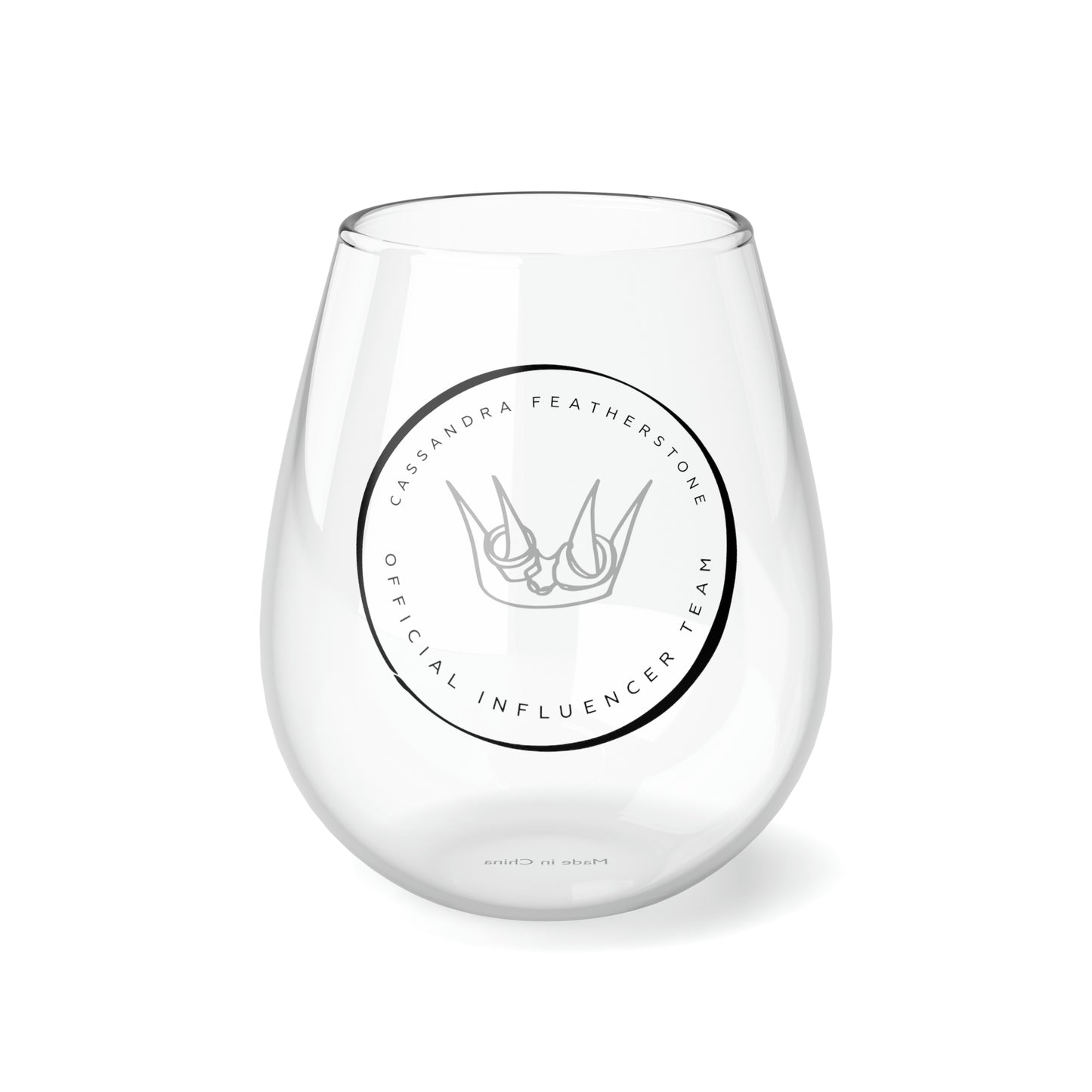Influencer Team Stemless Wine Glass, 11.75oz