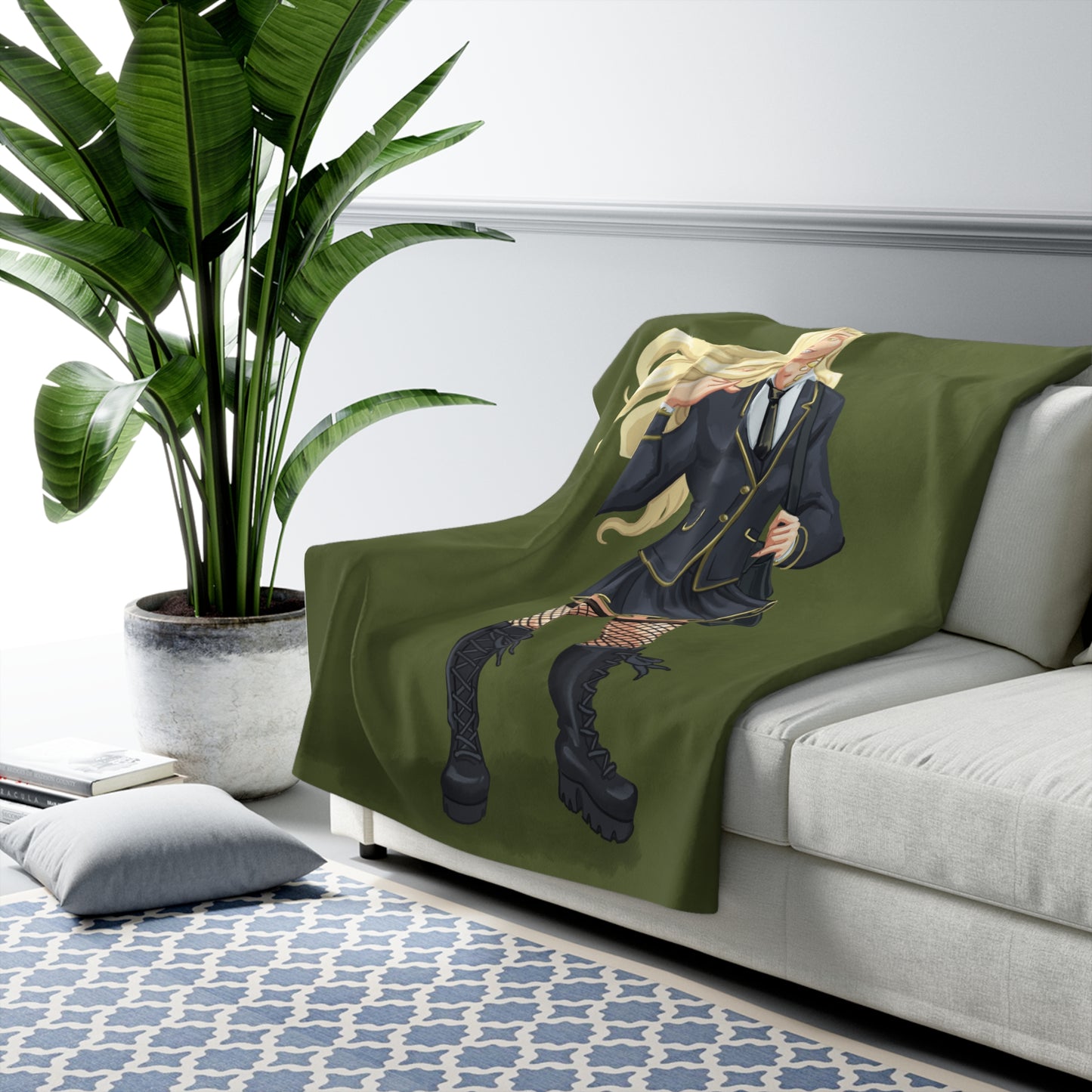 Cassandra Featherstone x Phantom Dame 'Xerxes' (Discordia University) Sherpa Fleece Blanket