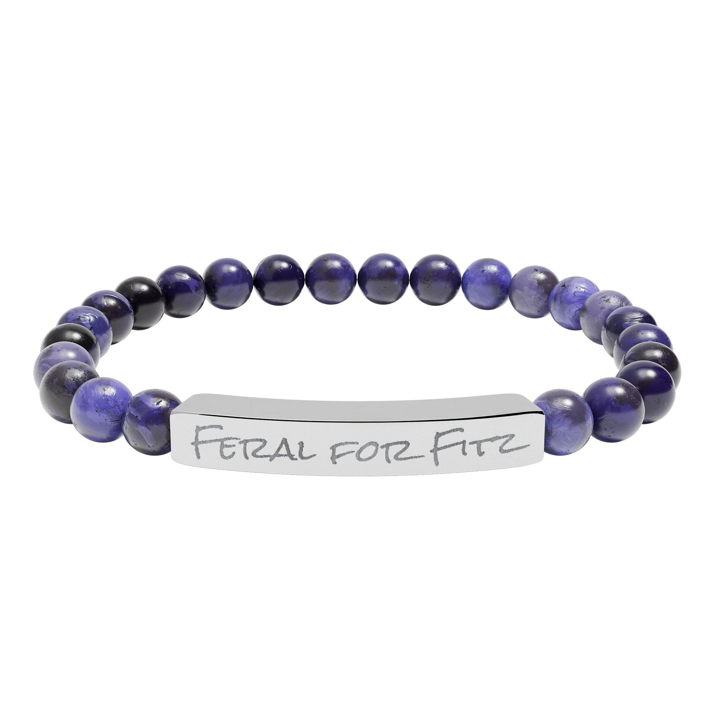 Feral for Fitz AAC Natural Stone Stretch Bracelet Engraving