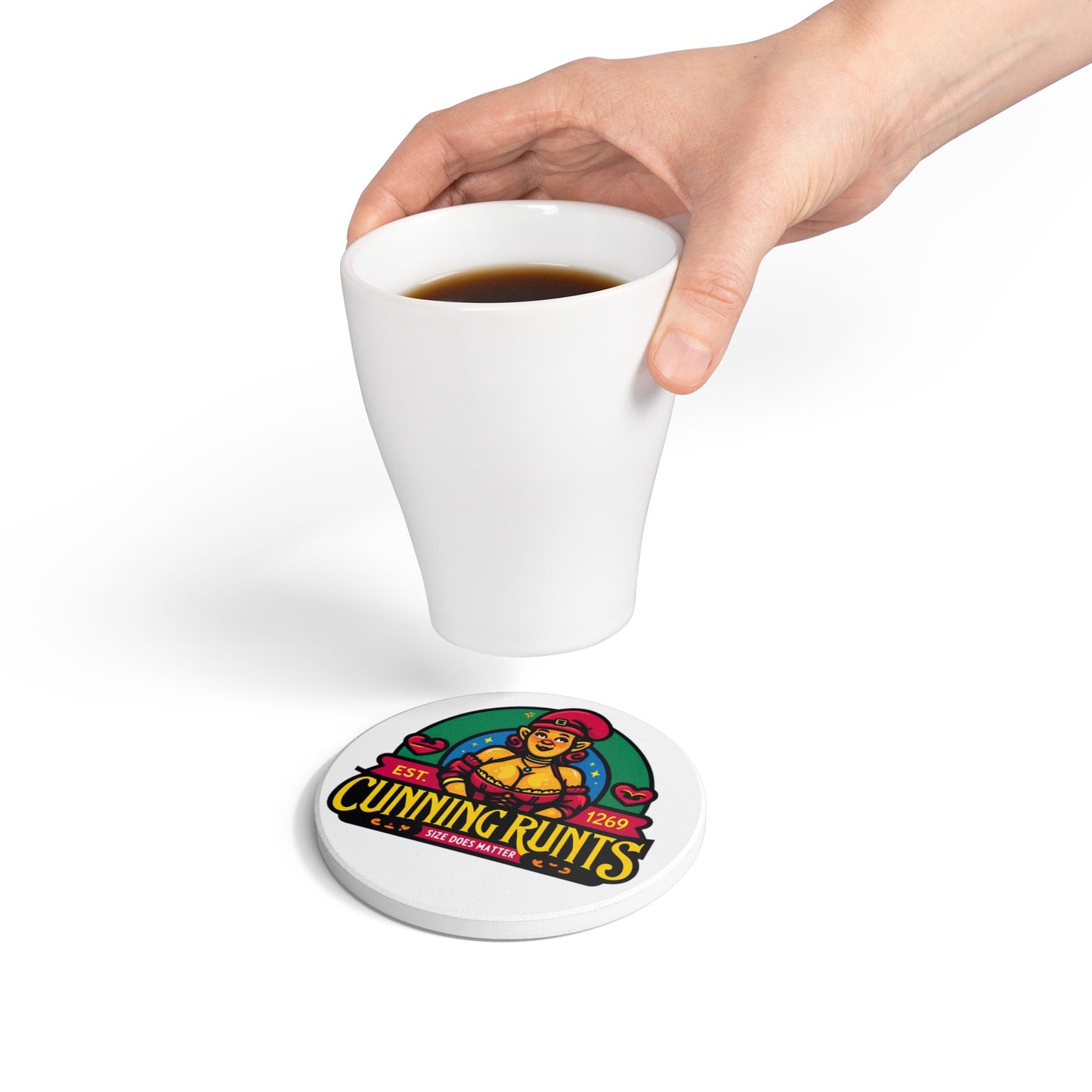 Cunning Runts COM Ceramic Coaster