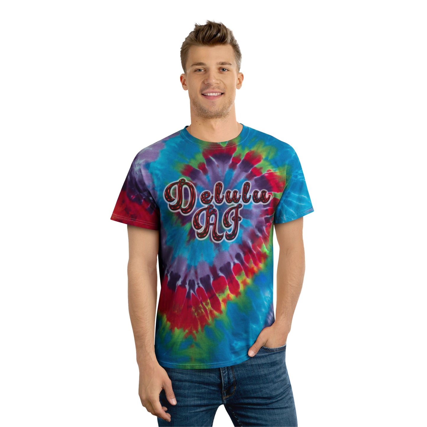 Fitz's Delulu AF Tie-Dye Tee, Spiral