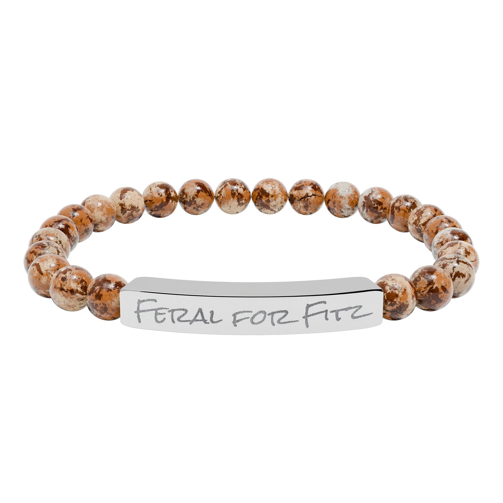 Feral for Fitz AAC Natural Stone Stretch Bracelet Engraving